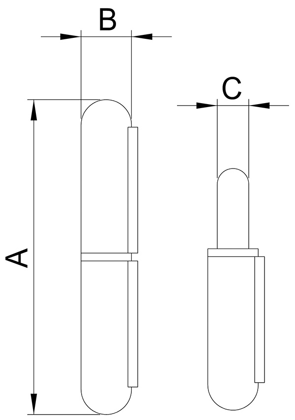 Anschweissband V2A Edelstahl 150 mm – 290 kg Tragkraft – fester Stift Ø20 mm-11-3557.4
