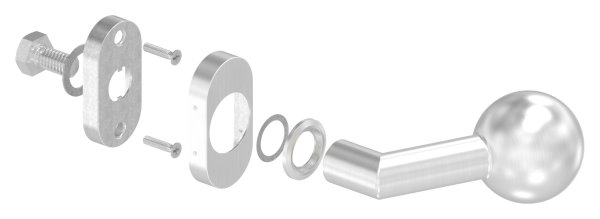 V2A Tuerdruecker gekroepft mit Kugel Ø 50 mm feststeh-11-3522.4