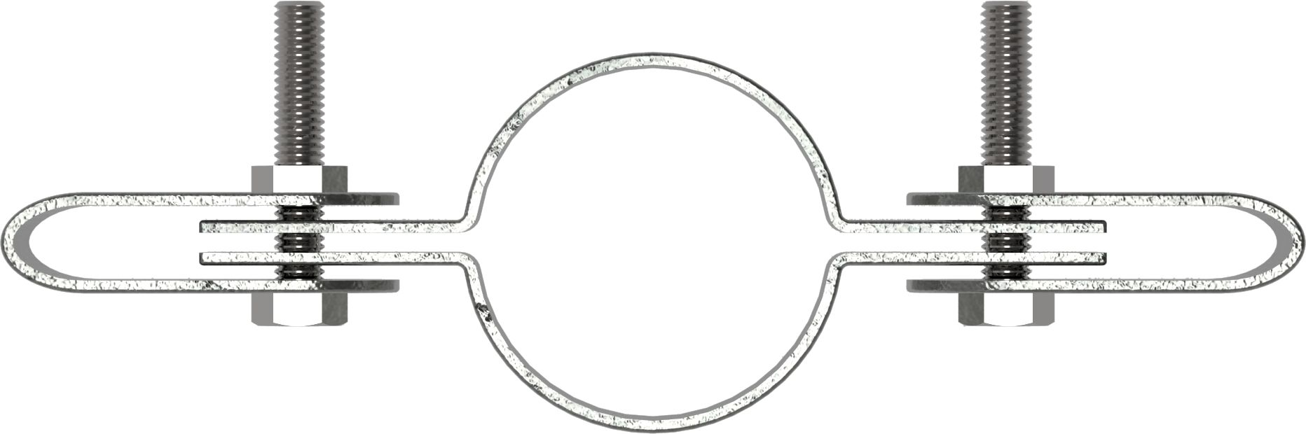 Rohrverbinder - Gitterhalter doppelt - 171A27 - 26-9 mm - 3-4- - Feuerverzinkt u. Elektrogalvanisiert-171A27