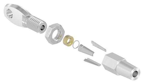 Augenterminal zur Selbstmontage - Fuer Seil Ø 3 mm - V4A-11-2741.1