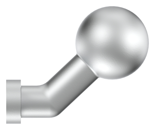 Alu-Tuerknopf mit Kugel - Masse- 30x245x10 mm - Form- gekroepft - Aluminium EV1-12-3050.6