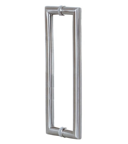 Edelstahl Stangengriff fuer Glastueren- Ø 25 mm- Achsmass 500 mm-89-11GS304M425500S-A.4