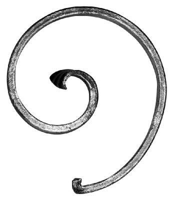 Zierschnecke -rechts- - Masse- 130x115 mm - Stahl -Roh- S235JR-30-3729.8