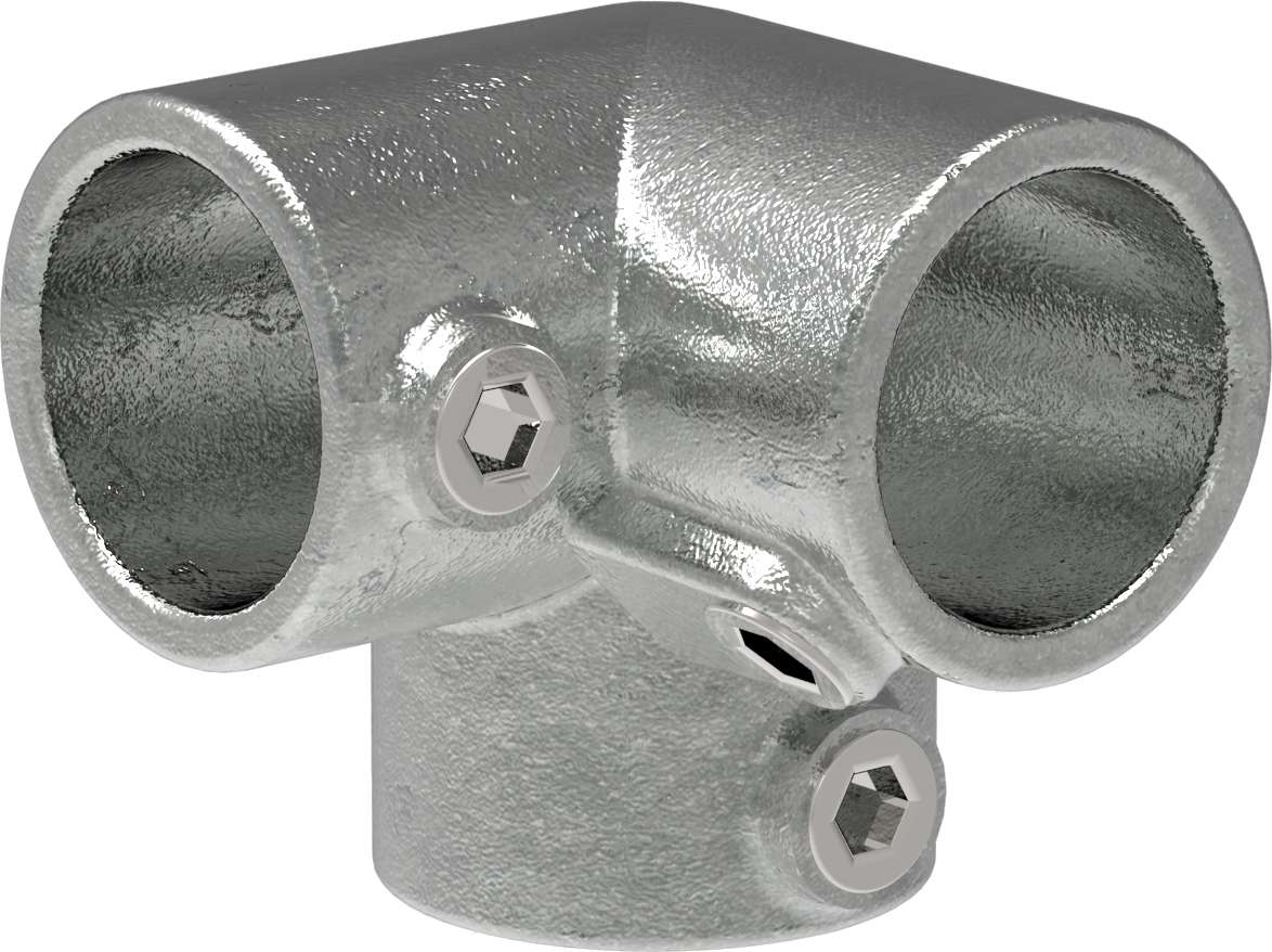 Rohrverbinder Dreiweg-Eckstueck 90° Ø 33-7 mm -1- - Temperguss verzinkt - 128B34-128B34