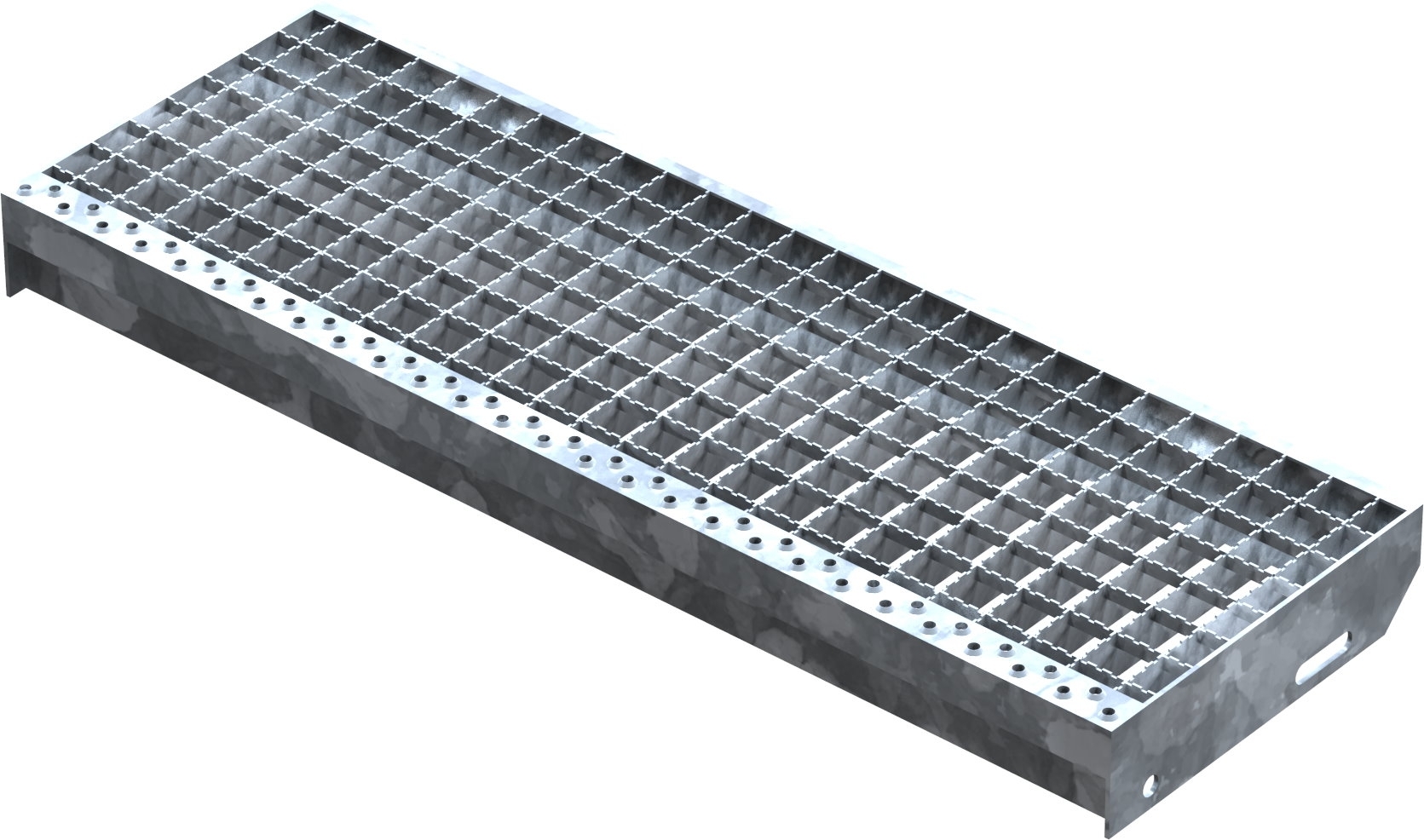 Gitterroststufe Treppenstufe Masse- 800x270 mm 30-30 mm R12 S235JR -St37-2- im Vollbad feuerverzinkt-40-802730.7R13