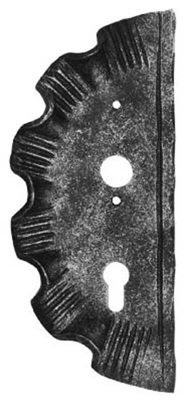 Schlossplatte links - Masse- 110x260x4 mm - Dornmass- 40 mm - Stahl S235JR- roh-30-3320-L.8