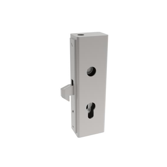 Schiebetor-Schlosskasten Stahl roh 60 x 40 x 200 mm mit Hakenschloss-89-11H4660X40-A.4