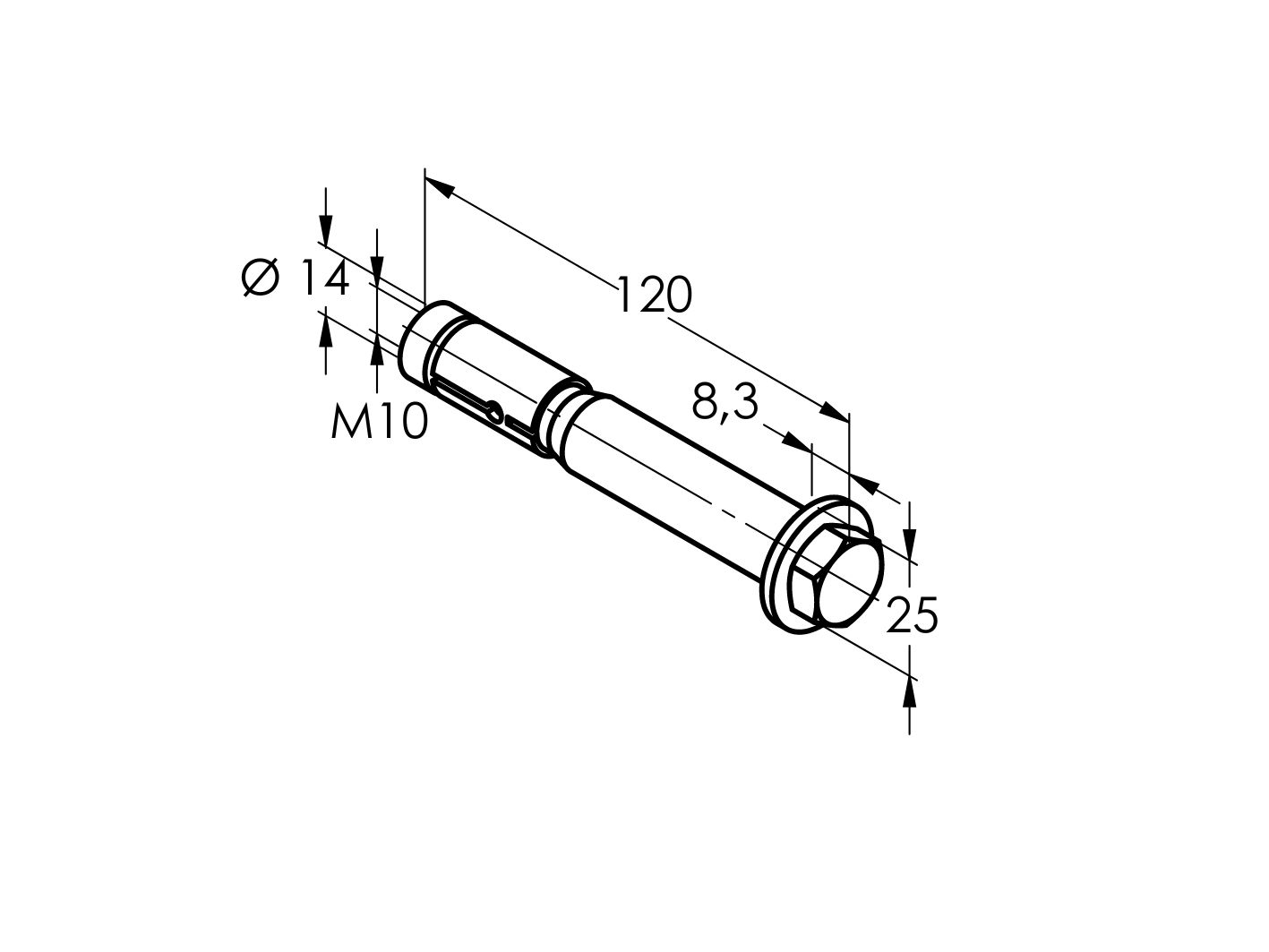 Anker Stahl verzinkt M10 L 120 mm Bohrung Ø 14 mm fuer mittelschwere Beanspruchung-89-11Q508M10120SS-A.4