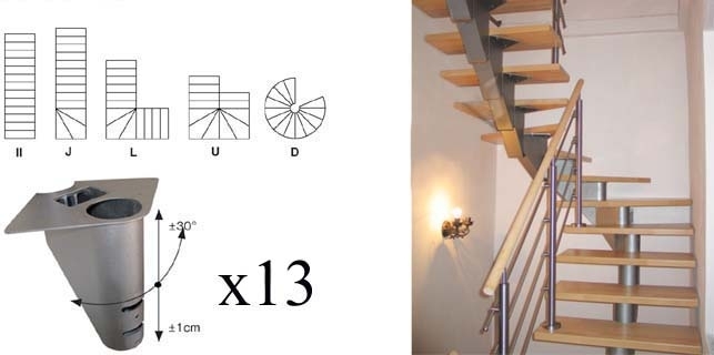 Mittelholmtreppe Bausatz Stahl roh fuer Hoehe 2260-2500 mm ohne Stufen-89-11NS270V250226-A.4