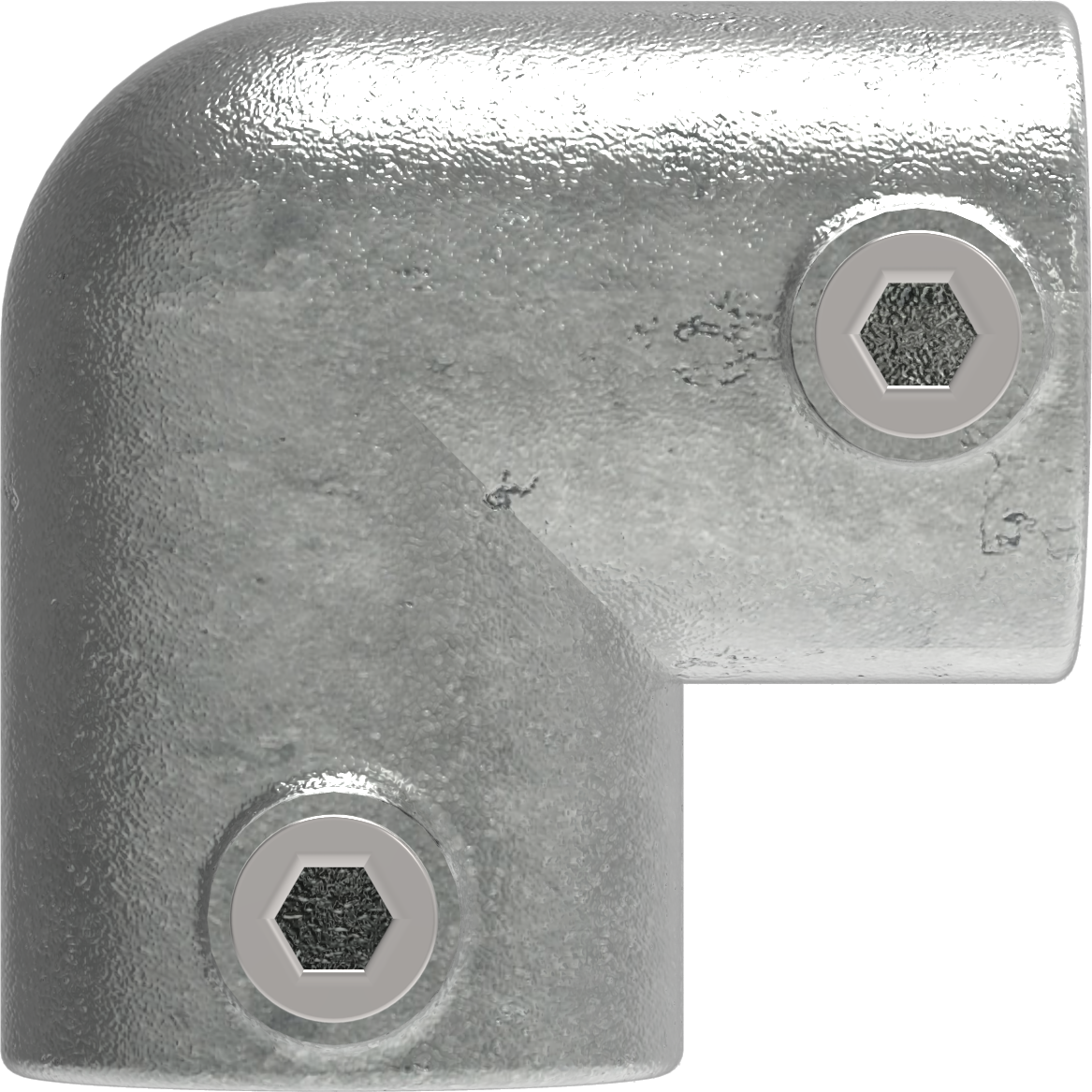 Rohrverbinder Bogen 90° Ø 48-3 mm -1 1-2- - 42-4 mm -1 1-4- - Temperguss verzinkt - 125D48-C42-125D48-C42