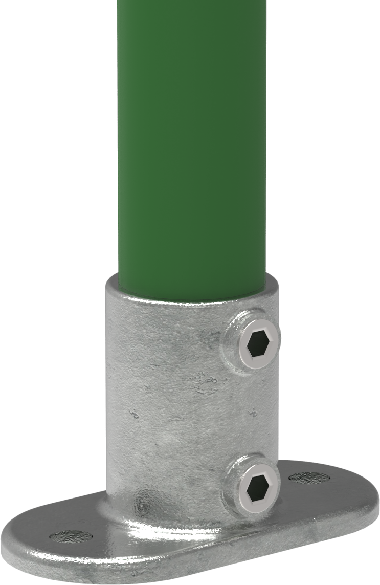 Rohrverbinder - Fussplatte oval - 132 - 26-9 mm - 60-3 mm - 3-4- - 2- - Feuerverzinkt u. Elektrogalvanisiert-132