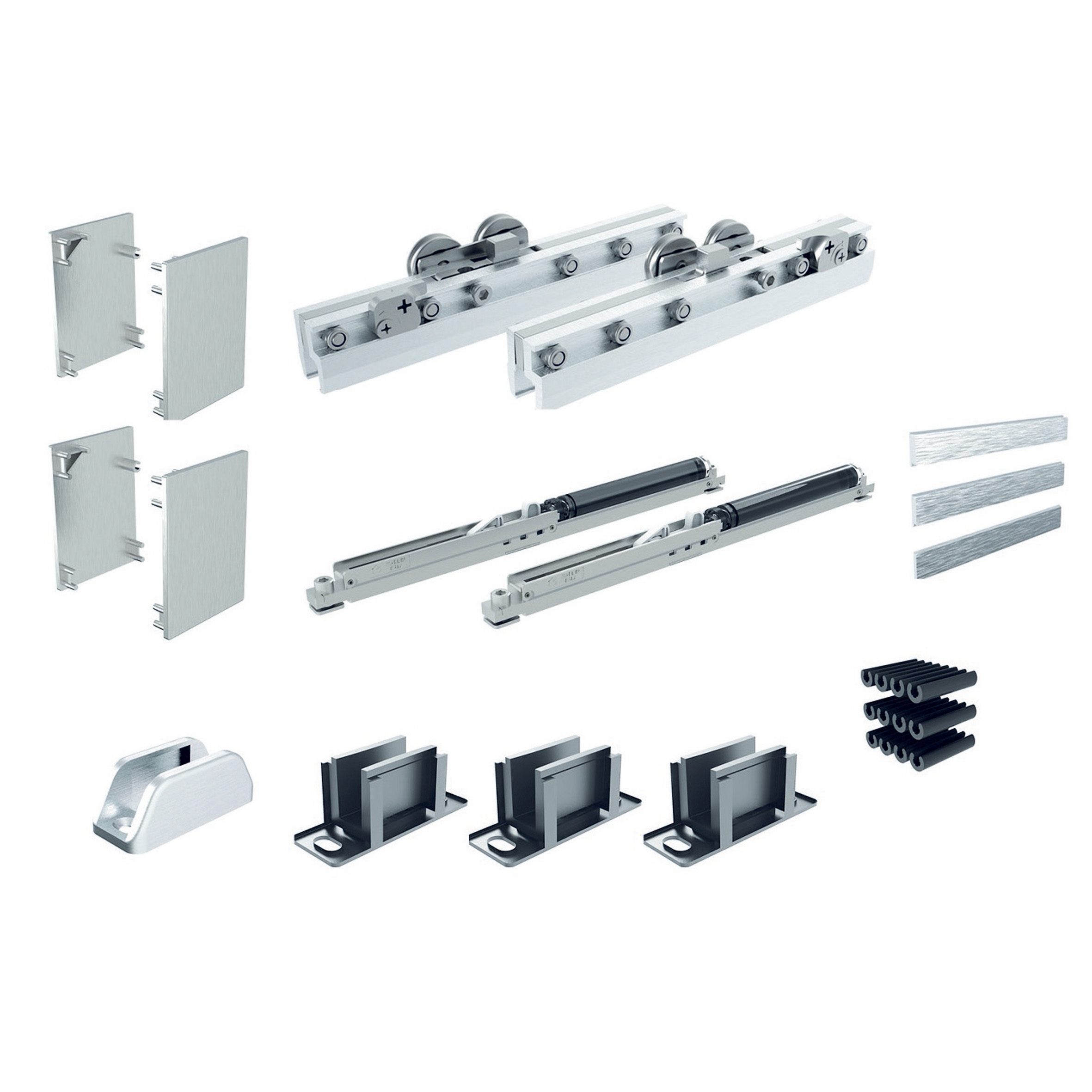 Zubehoerset fuer Glas-Schiebesystem 8-12mm Glasstaerke- Aluminium eloxiert-89-11GSALP8106DIEL-A.4