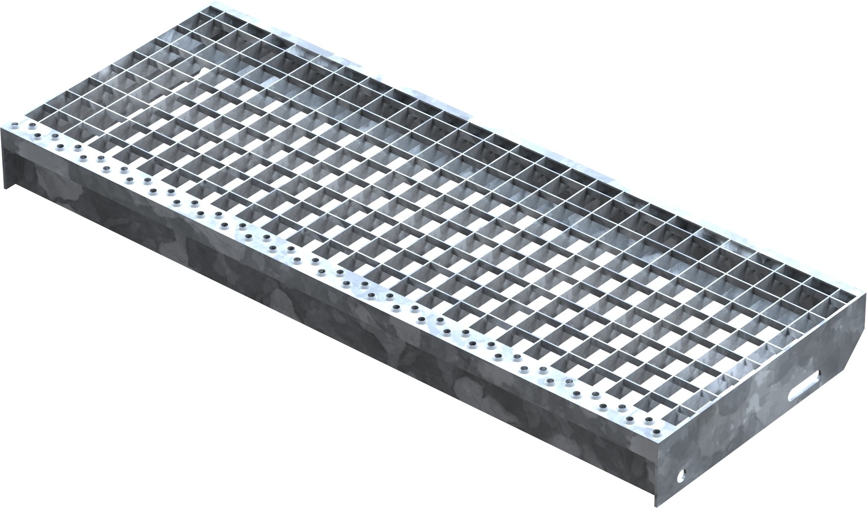 Gitterroststufe Treppenstufe Masse- 800x305 mm 30-30 mm S235JR -St37-2- im Vollbad feuerverzinkt-40-803030.7