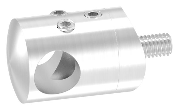 Querstabhalter V2A Edelstahl – Anschluss 42-4 mm fuer Rundstaebe 12 mm zum Verbinden -Stoss- inkl- Schrauben-11-1040.4