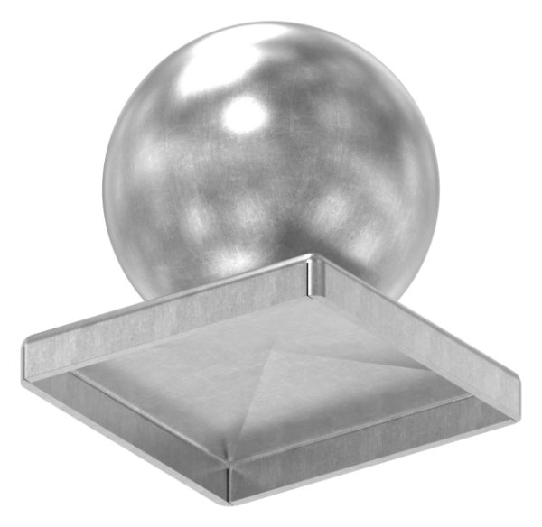 Pfeilerbedecker fuer Quadratrohr - 60x60 mm - mit Kugel Ø 60 mm - Stahl -Roh- S235JR-30-2453K.8