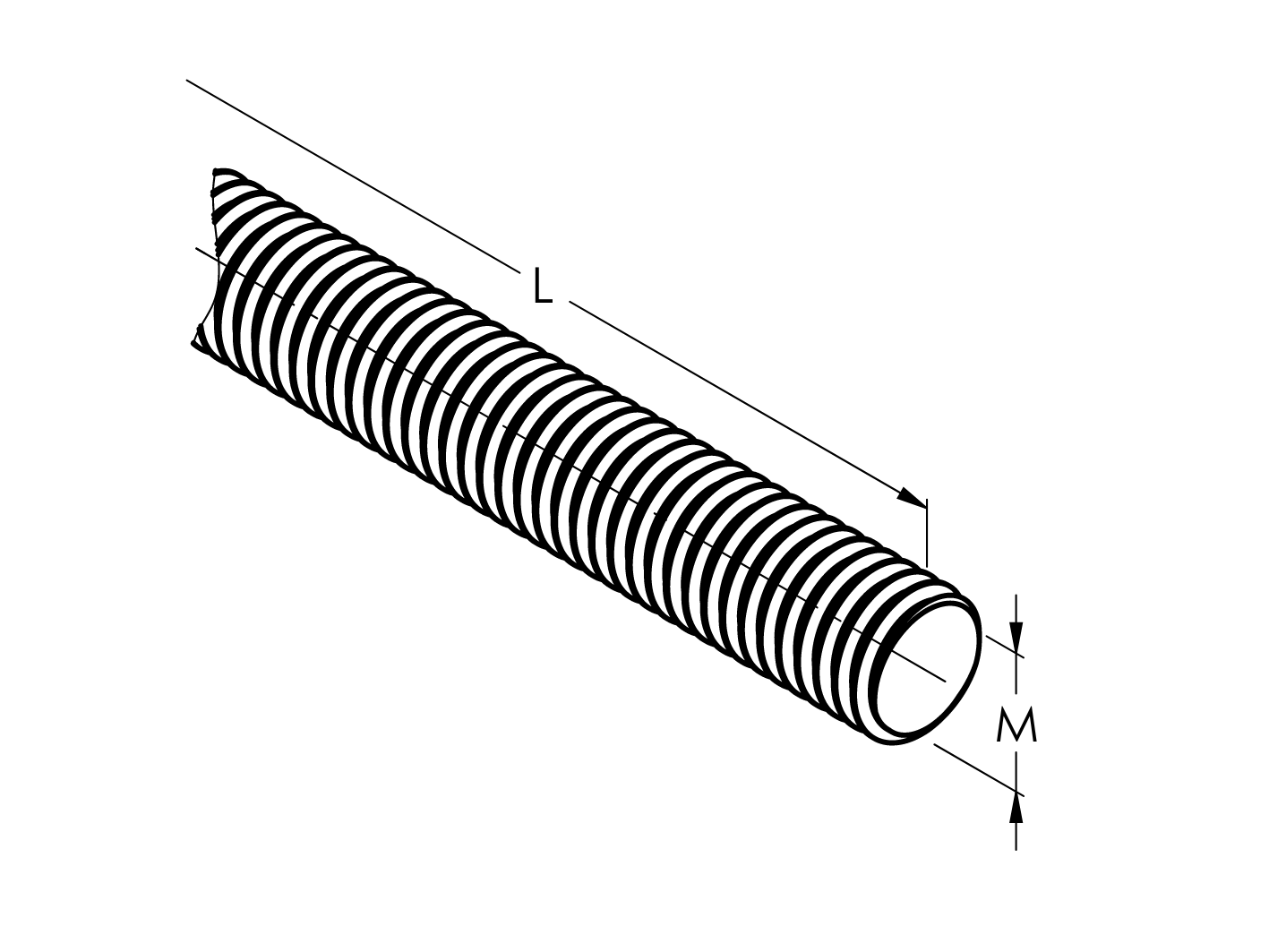 Gewindestange Edelstahl AISI 304 M10 x 2000 mm DIN 975-89-11ADIN975M102000-A.4