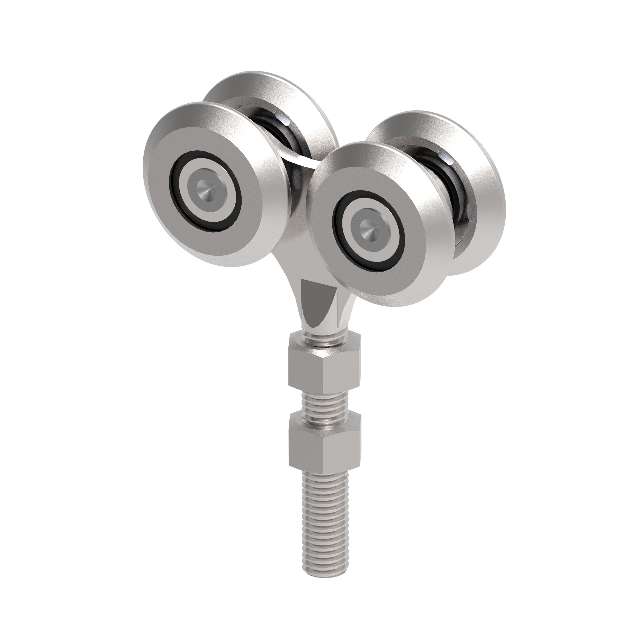 Rollenapparat Stahl verzinkt fuer Profil 33x34 mm M8 4-raedrig bis 90 kg-89-11H0833X34-A.4
