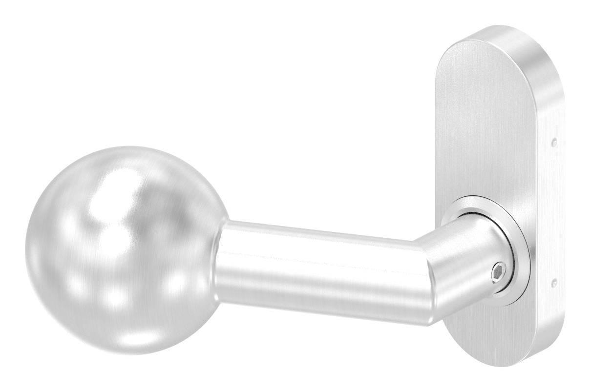 Drueckerknopf V2A Edelstahl Ø 50 mm drehbar gekroepft links-88-11612-VA-D.L