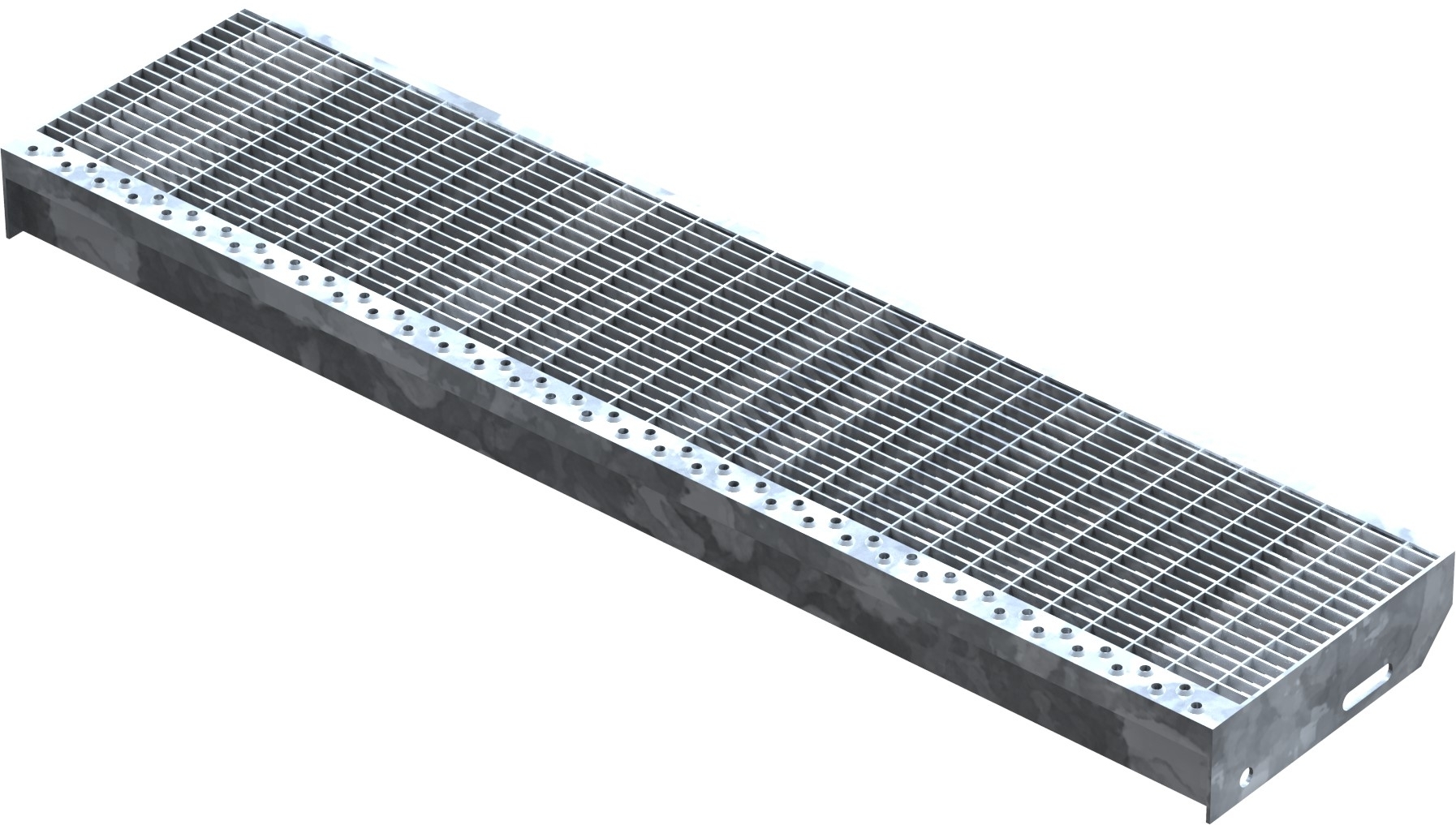 Gitterroststufe Treppenstufe Masse- 1000x240 mm 30-10 mm S235JR -St37-2- im Vollbad feuerverzinkt-40-1002431.7