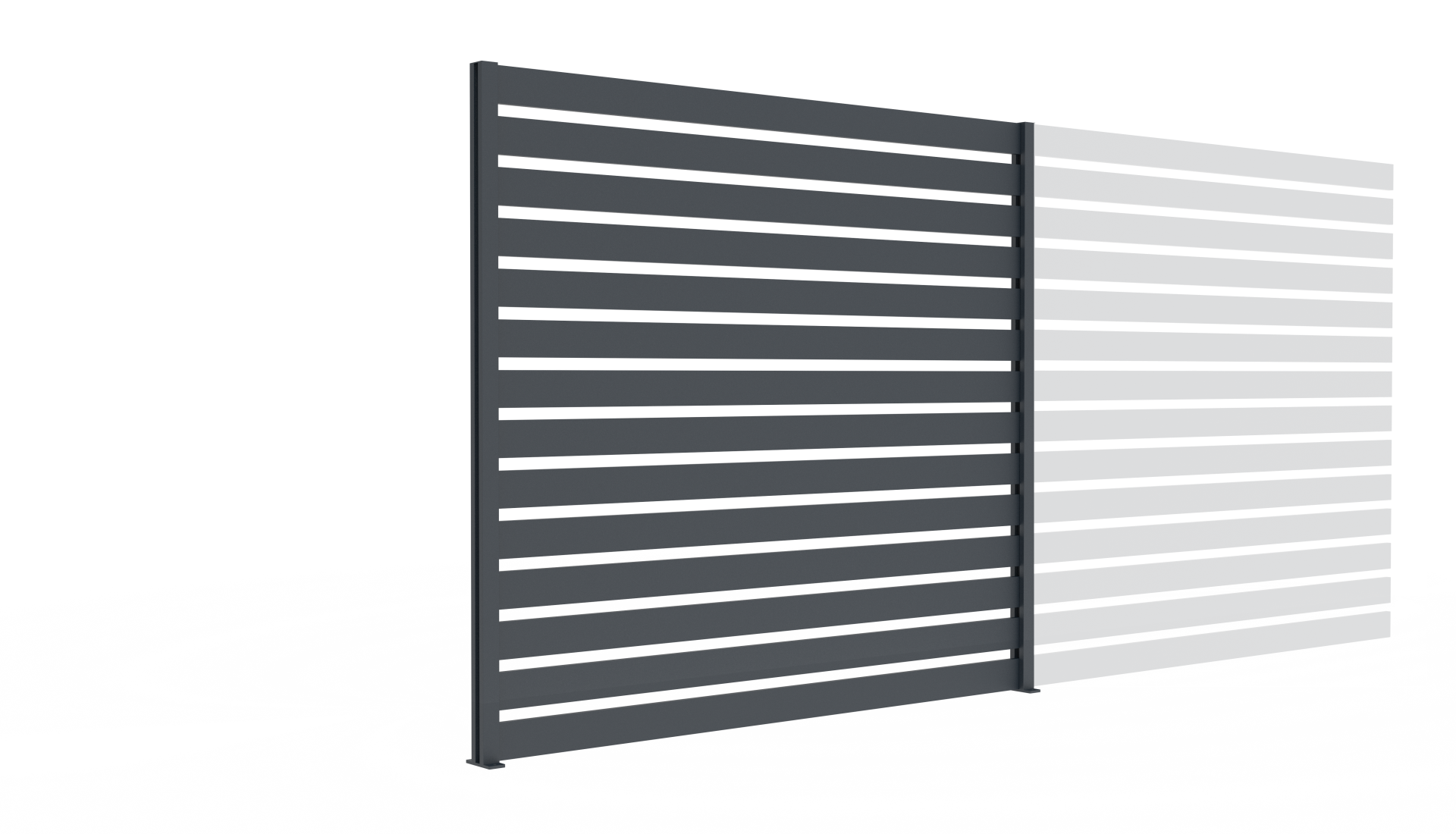 Aluminium Zaunfeld 1850x2000 mm Lamellen 20x100 Anthrazit RAL 7016-89.FGWP20X10018X2R7016