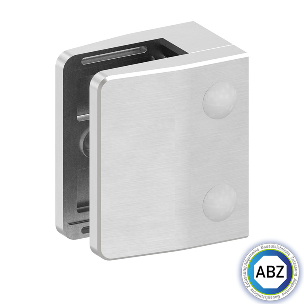 Glasklemme - mit ABZ Zulassung - Masse- 55x65x37-5 mm - verschiedene Anschluesse - V2A - V4A - Zink - Edel. Optik-GLASKLEMME-F-35