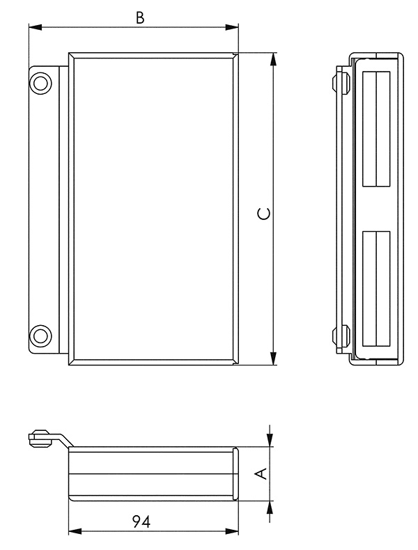 Gegenkasten Stahl 30 x 94 x 173 mm nicht fuer E-Oeffner-88.1117921