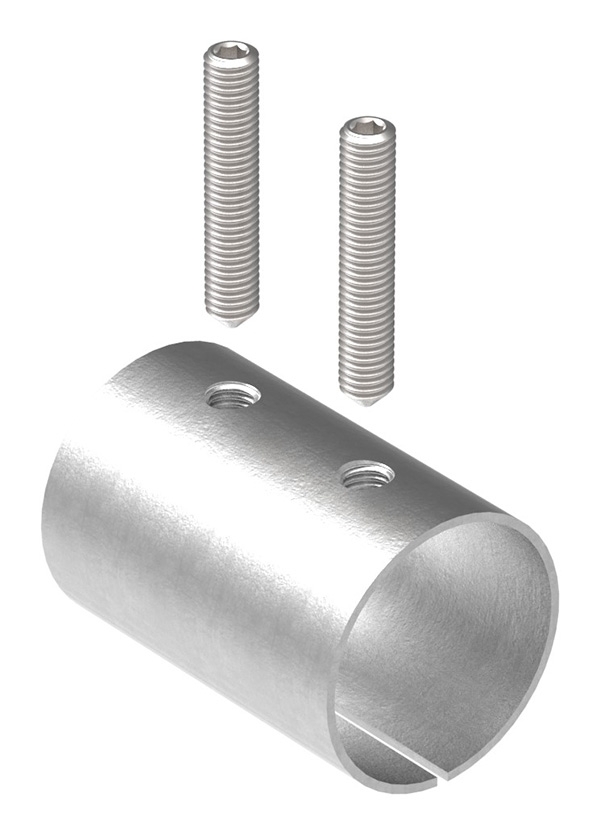 Rohrverbinder V2A fuer Rohr Ø 48-3 x 2-0 mm L 65 mm mit Klemmschrauben-11-3384.4