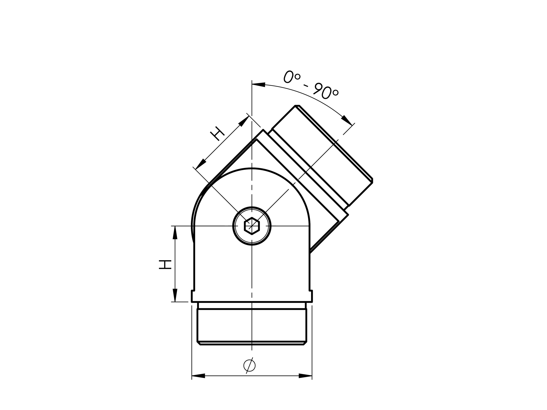 Gelenkstueck fuer Rundrohr Ø 33-7x2-0 mm V2A-11-3635-A.4