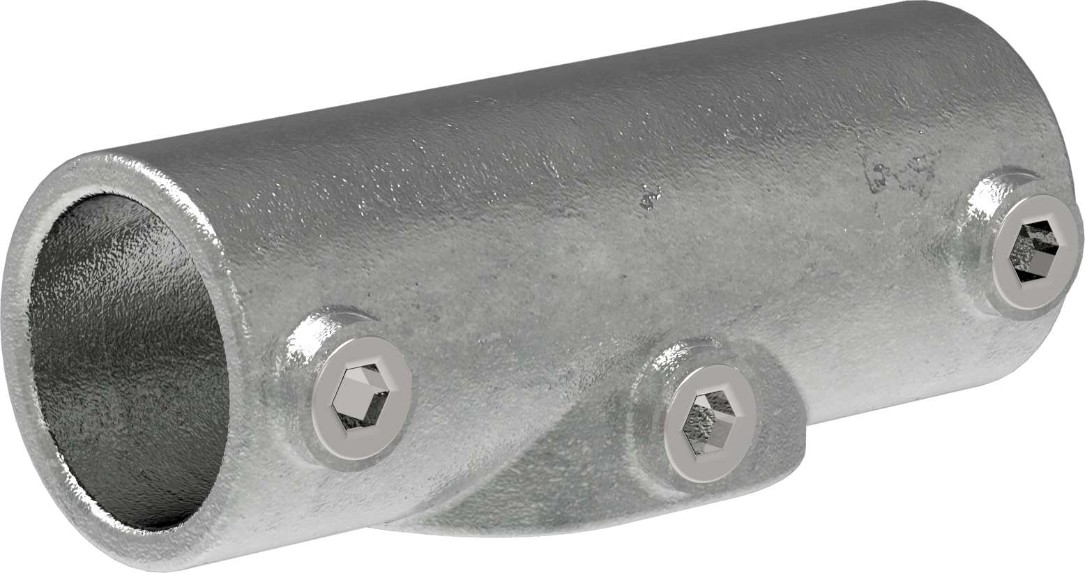 Rohrverbinder T-Stueck 30-45° Ø 33-7 mm -1- - Temperguss verzinkt - 127B34-127B34