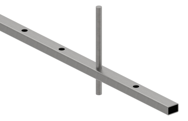 Rechteckrohr 30 x 20 x 2mm- gelocht fuer Ø 12mm mit Abstand Mitte-Mitte 120mm- Laenge 3m-88-1169900.120