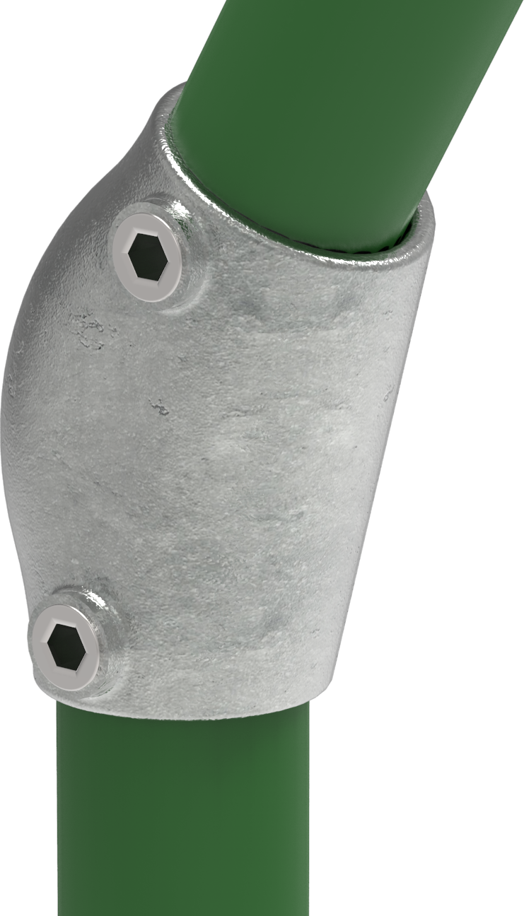 Rohrverbinder Bogen variabel 15-60° Ø 33-7 – 48-3 mm - Temperguss verzinkt - 124-124