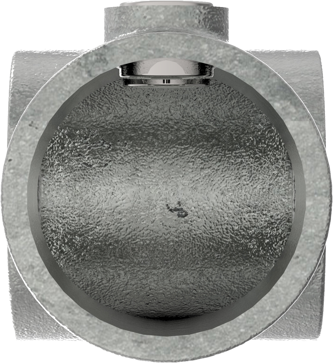 Rohrverbinder T-Stueck kurz Ø 42-4 mm -1 1-4- - 33-7 mm -1- - Temperguss verzinkt - 101C42-B34-101C42-B34