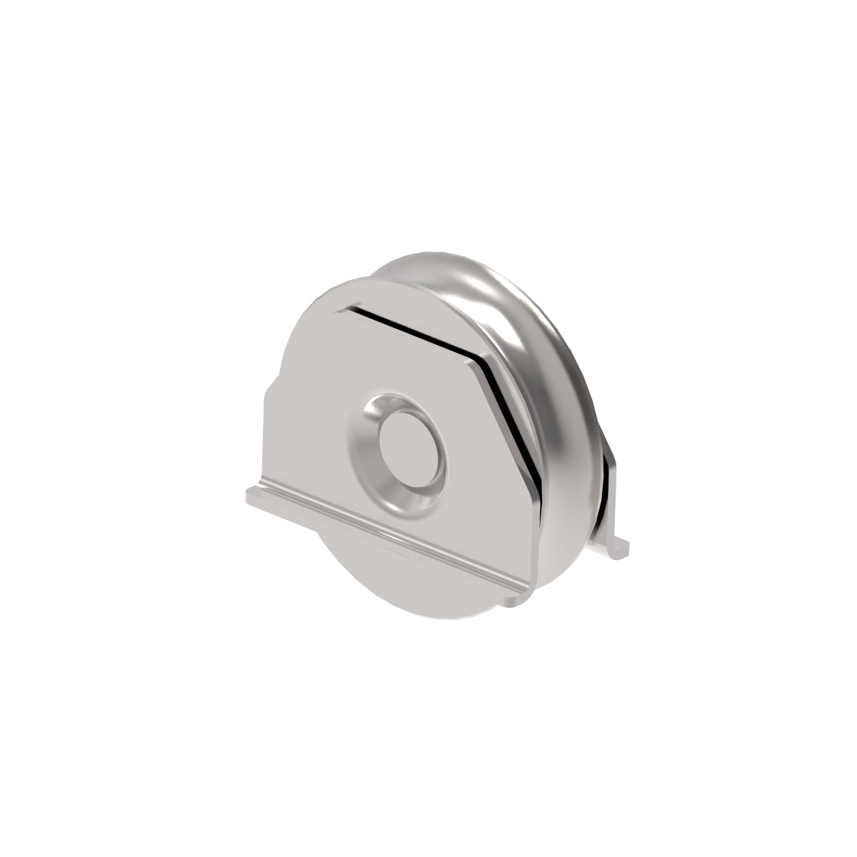 Schiebetorrolle mit Aussenstuetzplatte Stahl verzinkt Ø 80 mm U-Rille-89-11H49U80-A.4