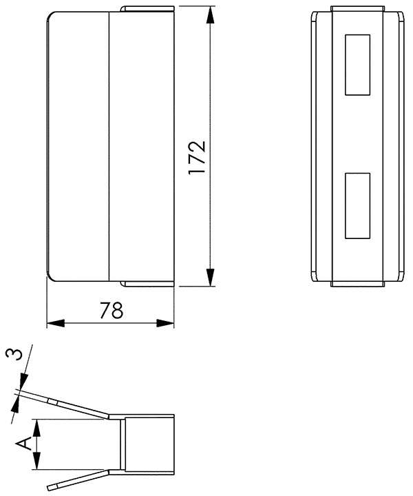 Gegenkasten fuer Schiebetor - Masse- 40x78x172 mm - Stahl -Roh- S235JR - AMF Artikel- 14142-30-3391.8
