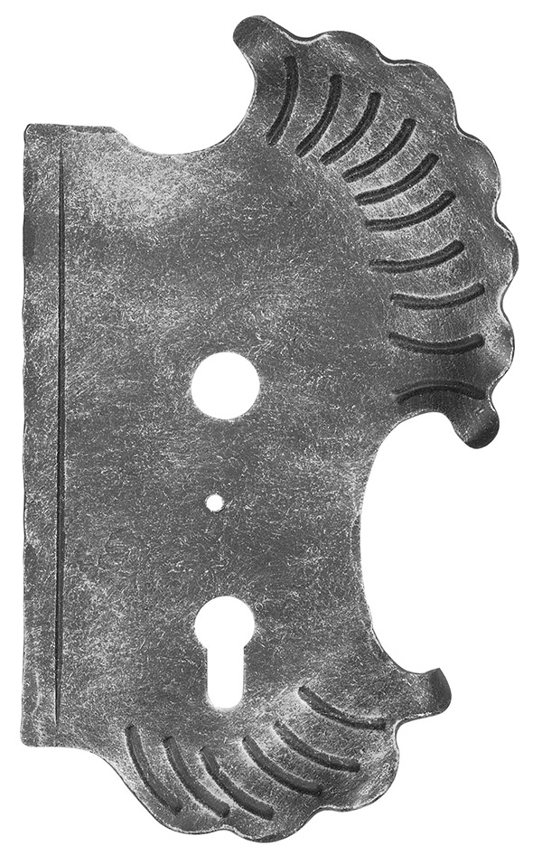 Schlossplatte rechts - Masse- 148x240x3 mm - Dornmass- 60 mm - Stahl S235JR- roh-30-3328-R.8