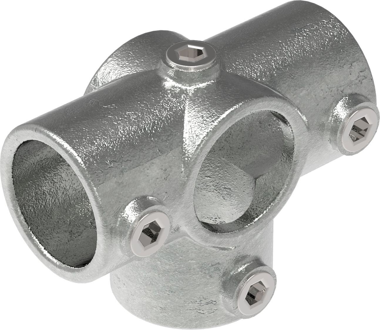 Rohrverbinder - T-Stueck fuer Stuetzrohr - 176T21 - 21-3 mm - 1-2- - Feuerverzinkt u. Elektrogalvanisiert-176T21