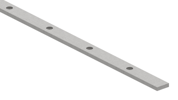 Flacheisen gelocht Laenge- 2000 mm 16 Lochungen Stahl -Roh- S235JR-30-1661-8.8