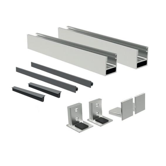 Franzoesischer Balkon Set Aluminium 1000 x 1000 mm fuer Glas 12-76-21-52 mm-89-11GSFRB10100BKNE-A.4