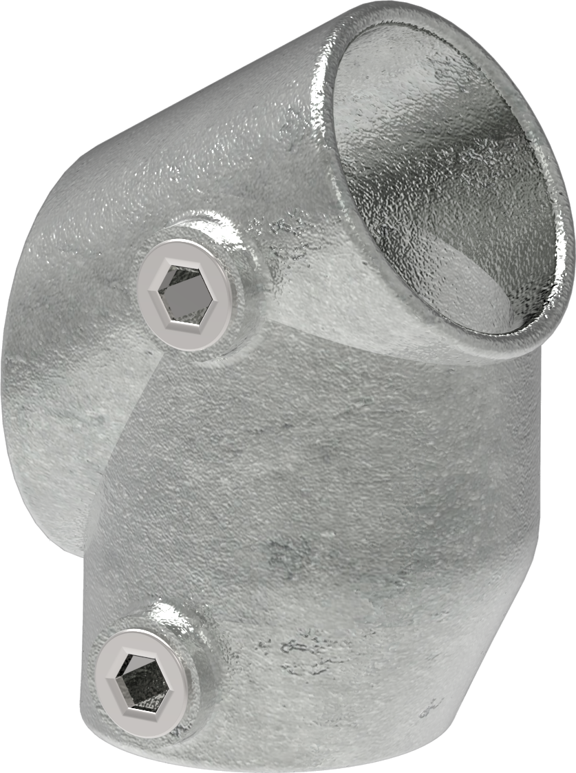 Rohrverbinder T-Stueck kurz 30-60° Ø 42-4 mm -1 1-4- - Temperguss verzinkt - 129C42-129C42