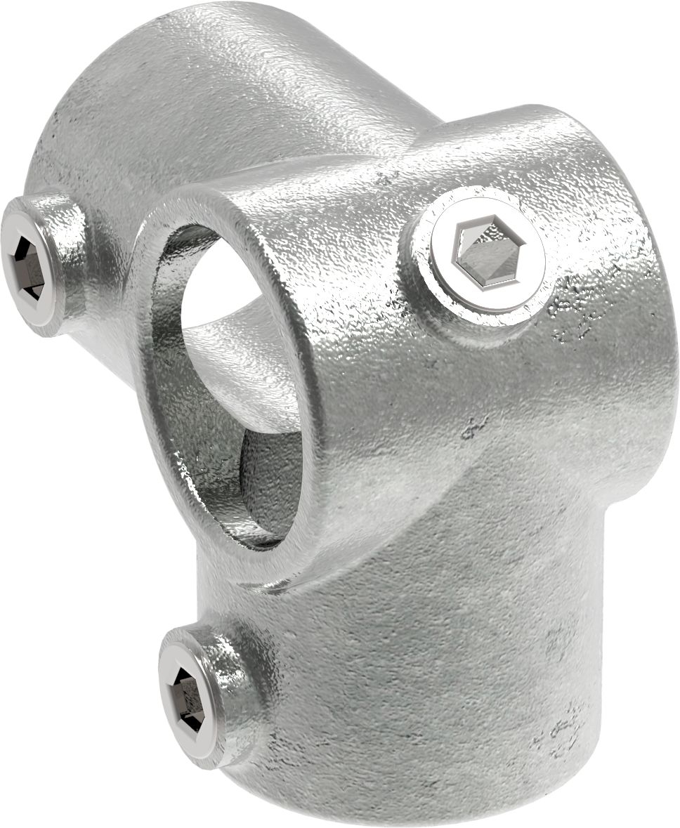 Rohrverbinder - Eckstueck durchgehend - 116D48 - 48-3 mm - 1 1-2- - Feuerverzinkt u. Elektrogalvanisiert-116D48