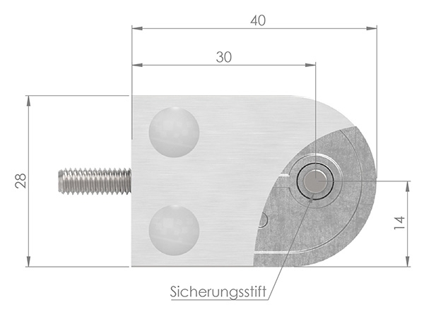 Glasklemme - Masse- 40x28x17-4 mm - Anschluss Ø 33-7 mm - V2A-10-2033.4