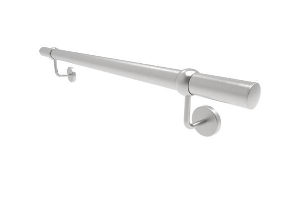 Edelstahlhandlauf AISI 304 Durchmesser 42-4 mm Laenge 1000 mm modular mit Duebel und Schrauben-89-11AM1000M-A.4-D