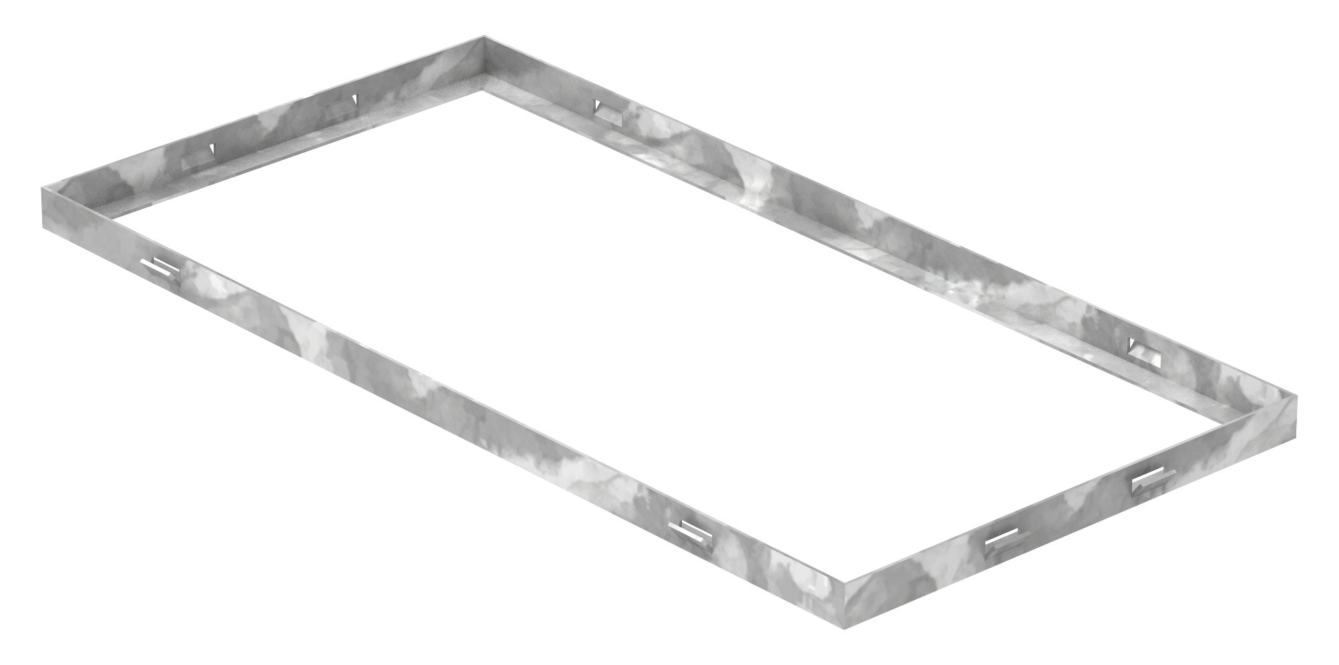 Zarge - Masse- 300x600x23 mm - fuer Rosthoehe 20 mm - aus S235JR -St37-2- bandverzinkt-23-306020.7