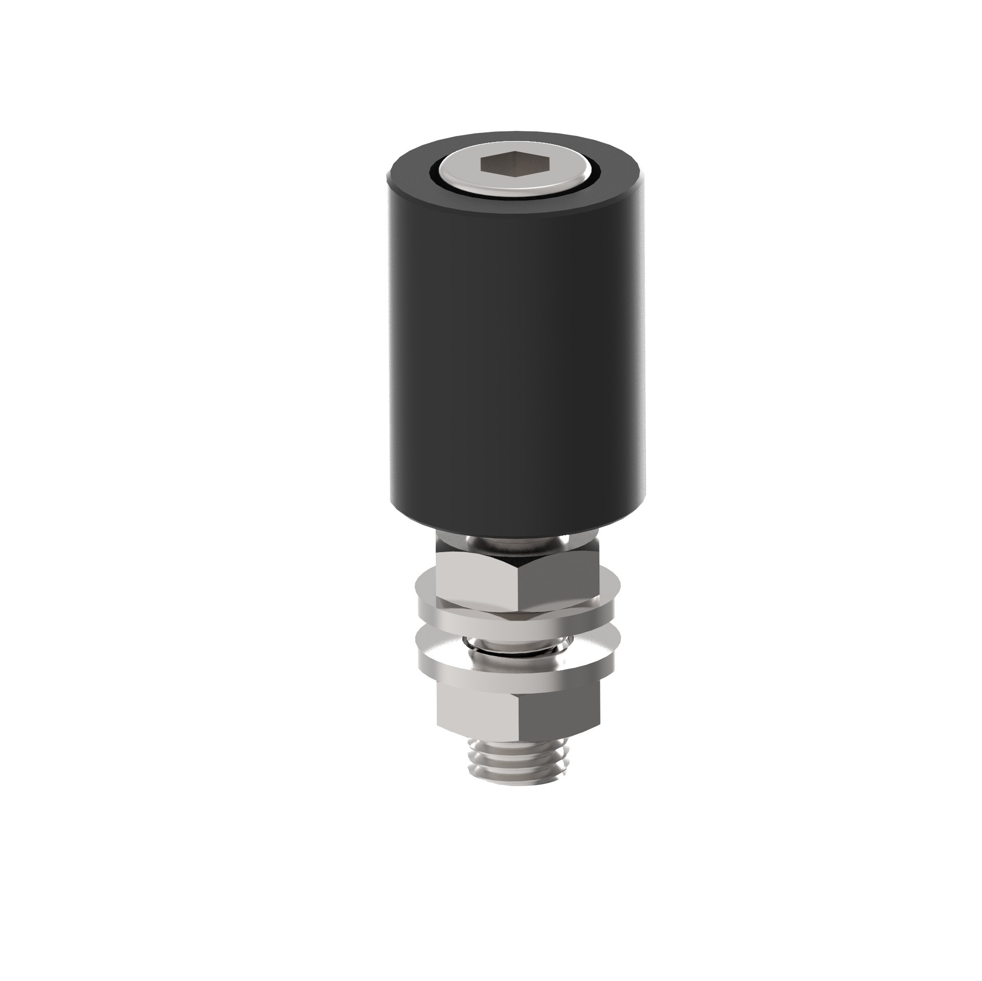 Fhrungsrolle Nylon - Stahl verzinkt  30 mm Gewinde M12 schwarz-89-11H0430B-A.4