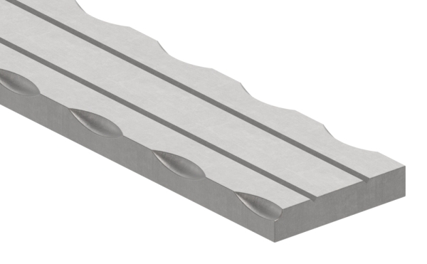 Flacheisen 40x8 mm 2-fach gerillt 6000mm Stahl S235JR roh Langmaterial-30-1370-6.8
