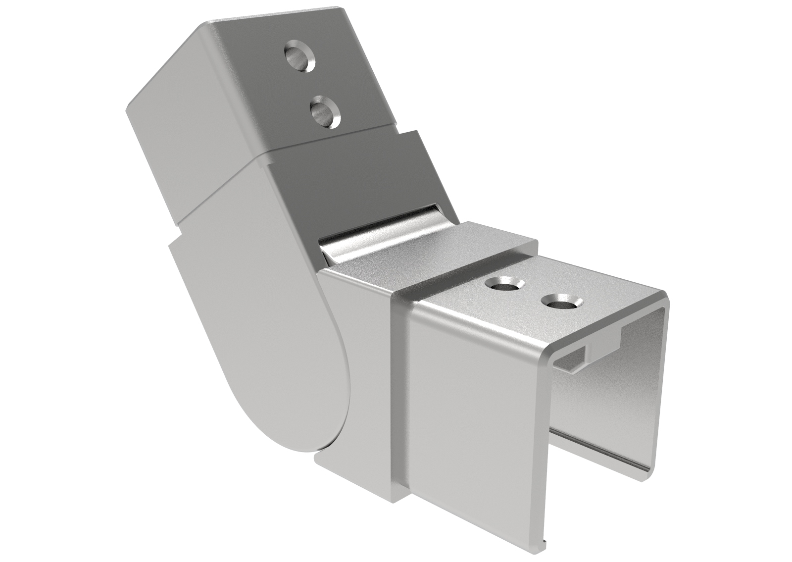 Handlauf-Winkelverbinder Edelstahl AISI 316 40x40x1-5mm fuer Glasgelaender verstellbar 25-55°-89-11A146312040-A.4