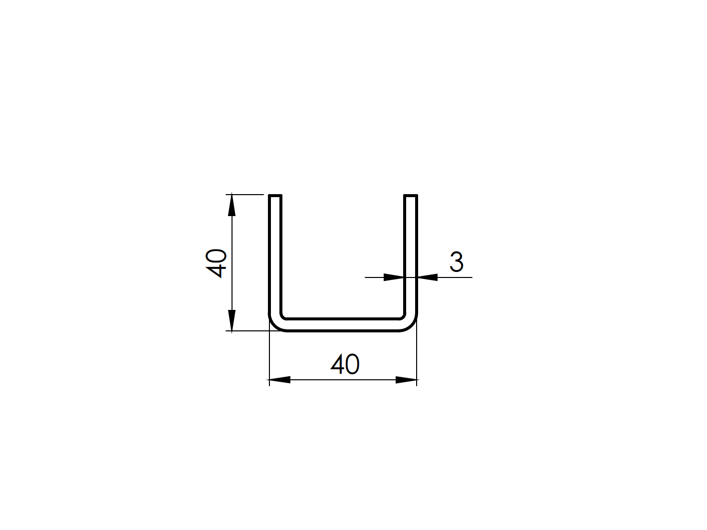 U-Profil Stahl 40x40x3 mm 6000 mm feuerverzinkt-89.ZNU40X40X36000
