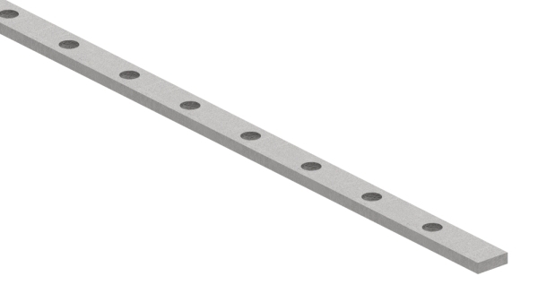 Flacheisen gelocht Laenge- 2000 mm 33 Lochungen Stahl -Roh- S235JR-30-1662-8.8