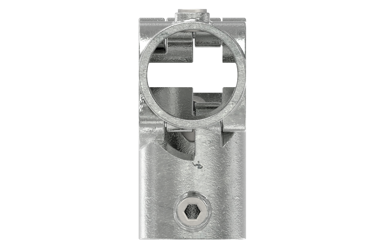 Rohrverbinder - T-Stueck fuer Stuetzrohr aufklappbar - 176D48-V - 48-3 mm - 1 1-2- - Feuerverzinkt u. Elektrogalvanisiert-176D48-V