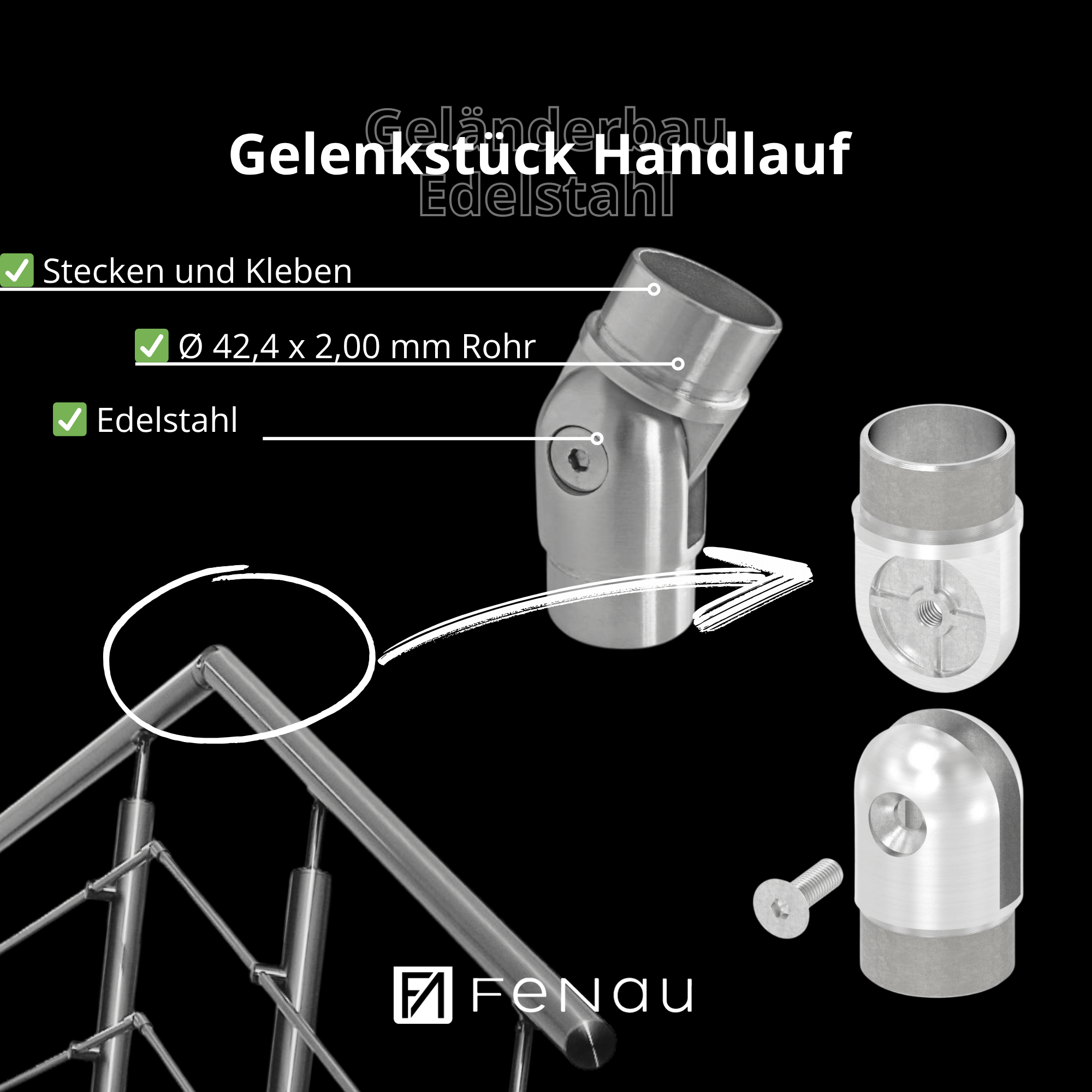 Gelenkstueck fuer Rundrohr Ø 42-4x2-0 mm V4A-11-3636-A.1
